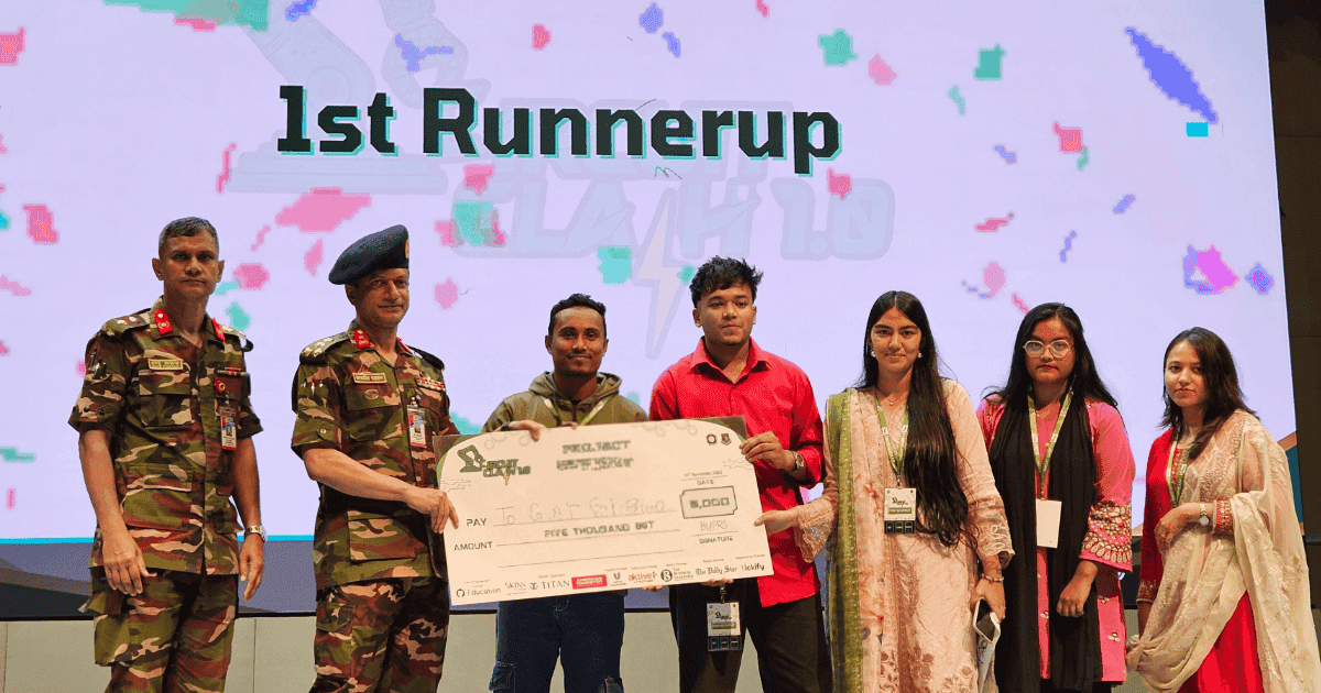 ৬০টিরও বেশি বিশ্ববিদ্যালয়কে পেছনে ফেলে জাতীয় প্রতিযোগিতায় সোনারগাঁও বিশ্ববিদ্যালয়ের এসইউ–আইডিসি প্রথম রানার আপ